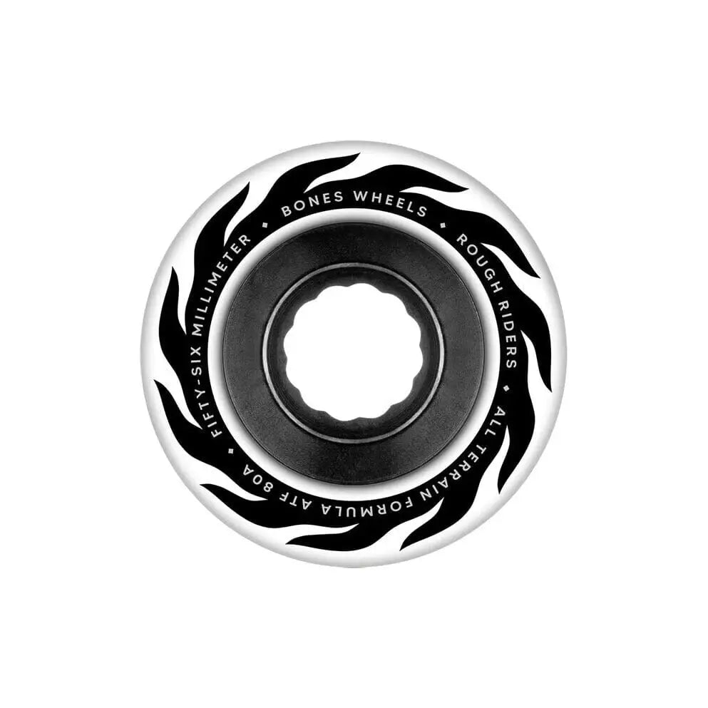 Bones Eternal Flame Rough Riders 80A Skate Wheels - Black 