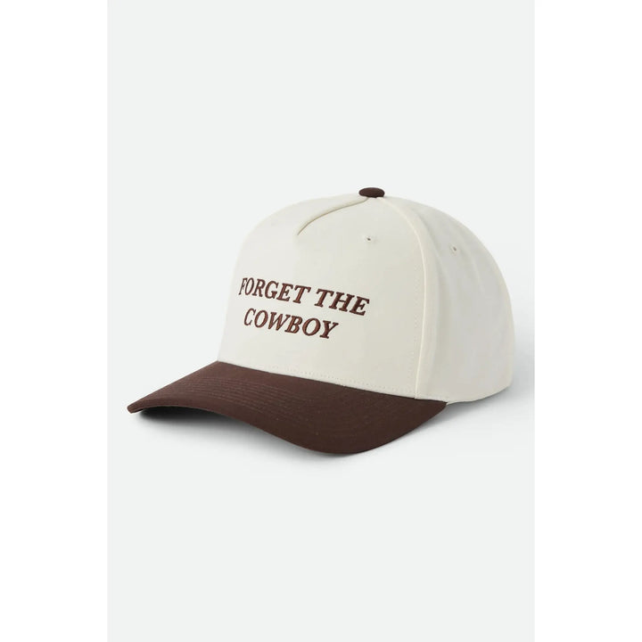 Brixton Forget the Cowboy Netplus Snapback Cap - Chocolate / Off White