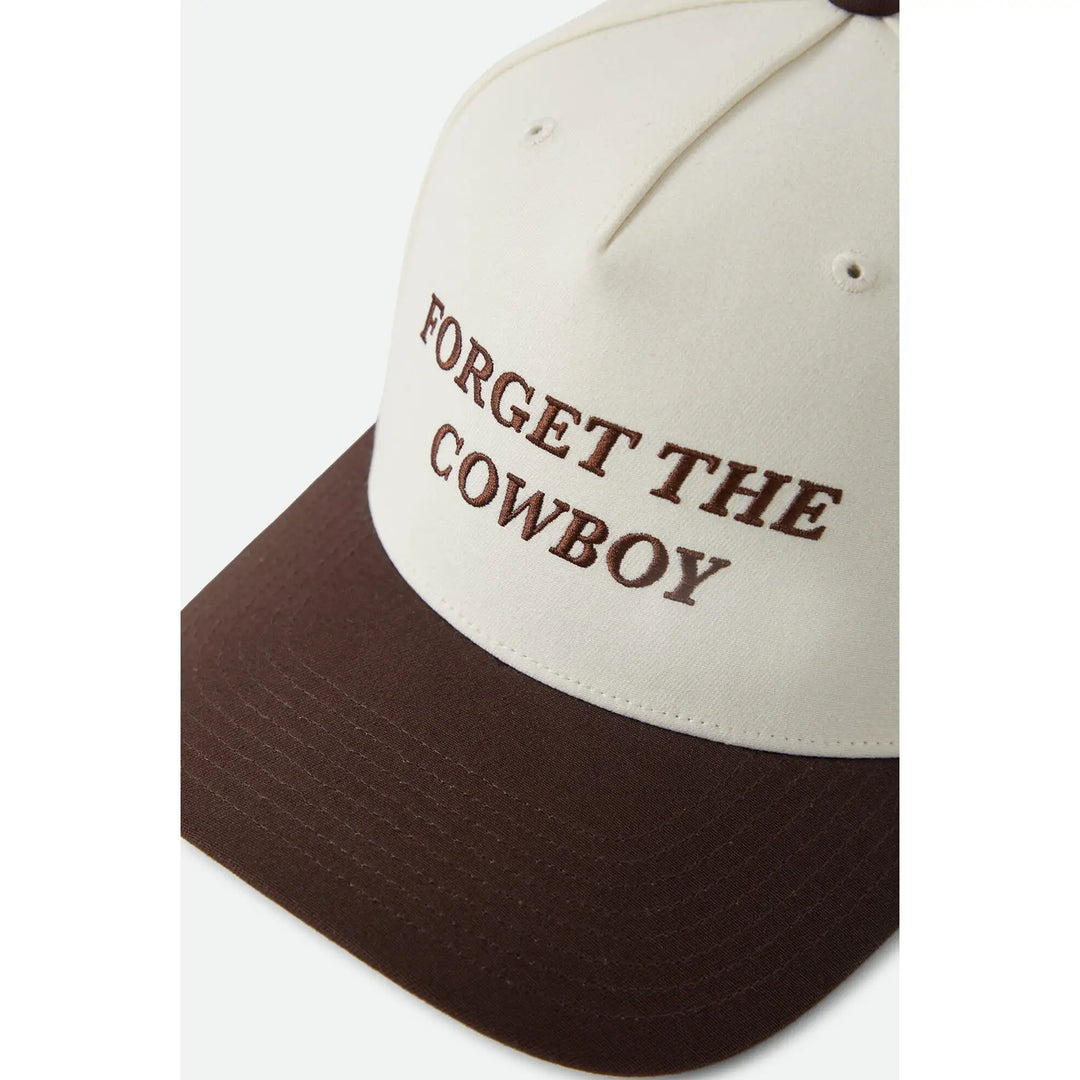 Brixton Forget the Cowboy Netplus Snapback Cap - Chocolate / Off White