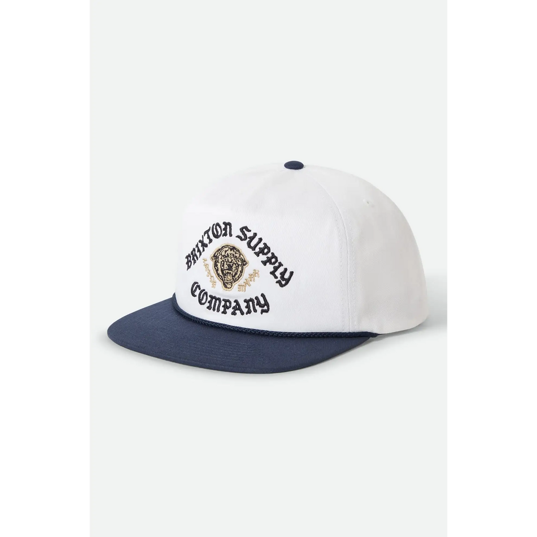 Brixton Morado MP Snapback Cap - Midnight Blue / White