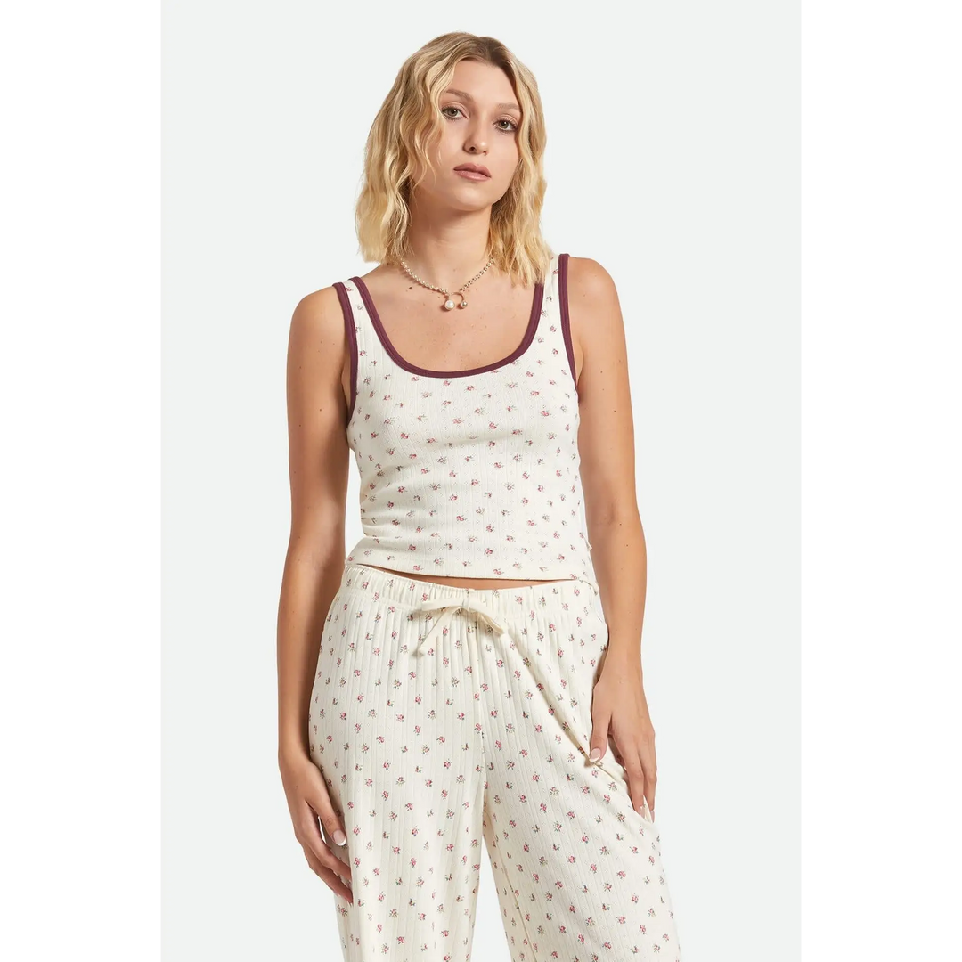 Brixton Off Duty A-Tank Top - Floral Pointelle 