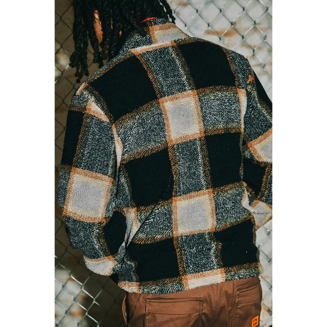 Brixton Plaid Sherpa Full Zip Jacket