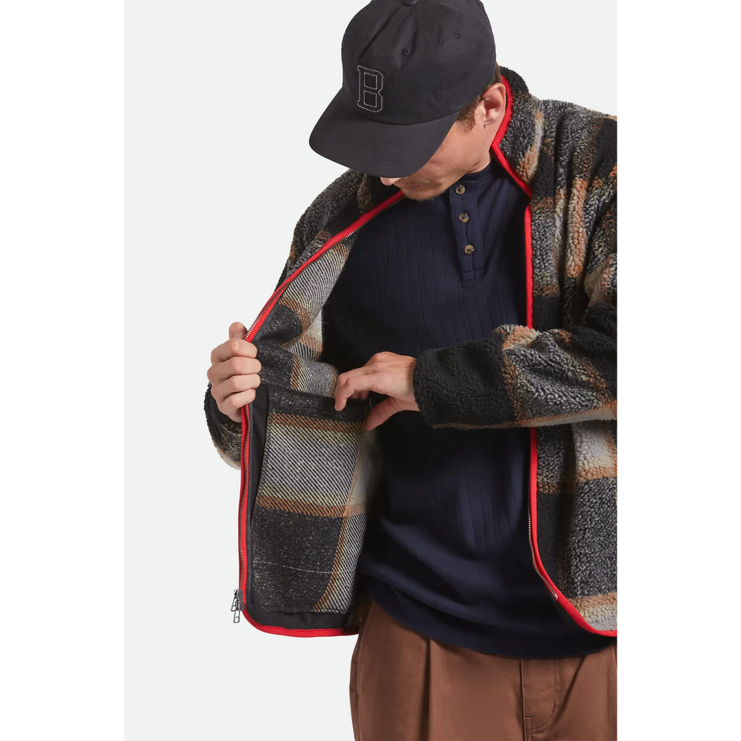 Brixton Plaid Sherpa Full Zip Jacket