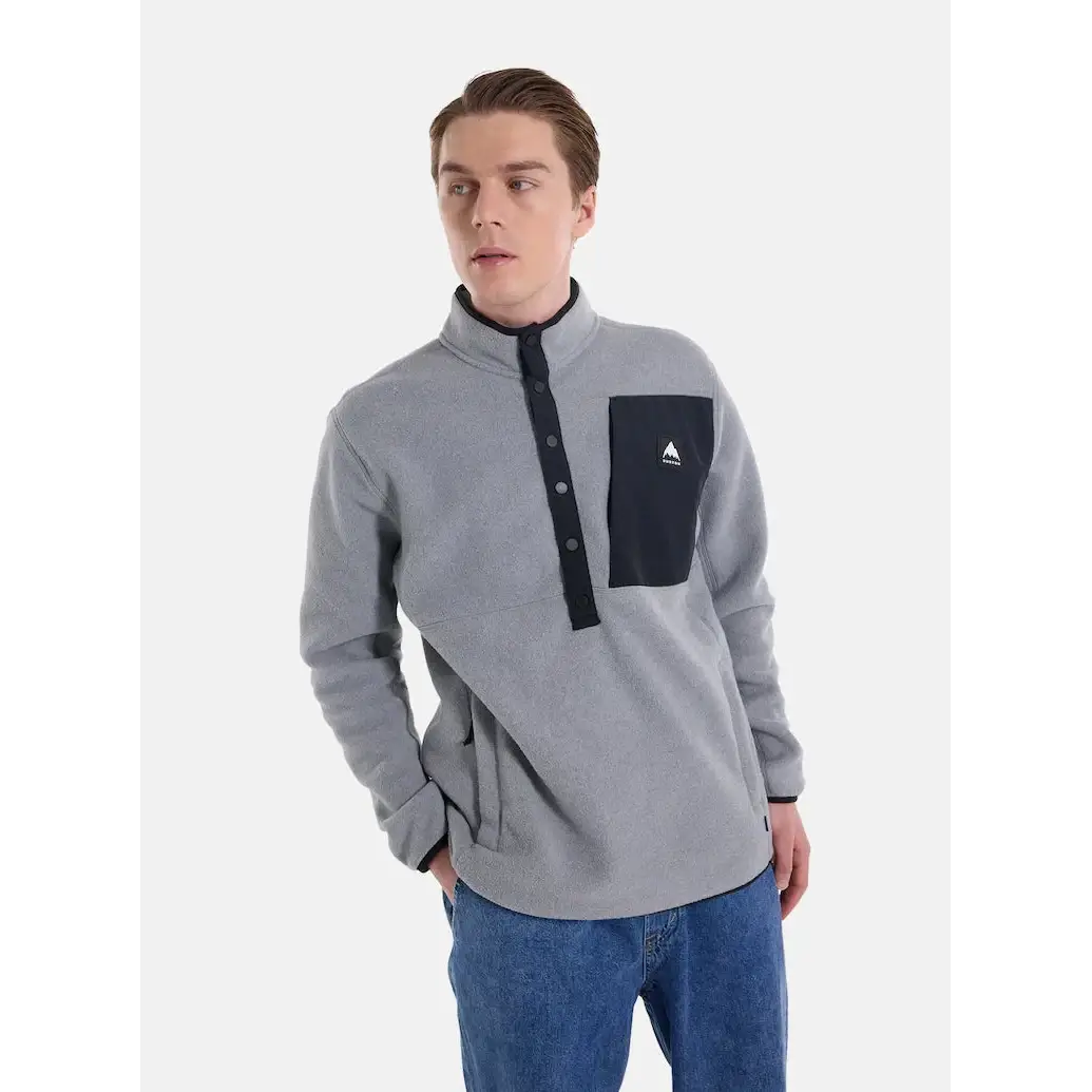 Burton Cinder Fleece Pullover Grey Heather L 