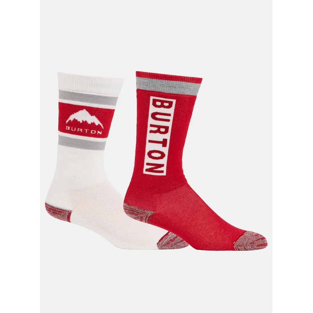 Burton Kids Weekend Midweight 2 Pack Socks - Flame Scarlet / XS / S