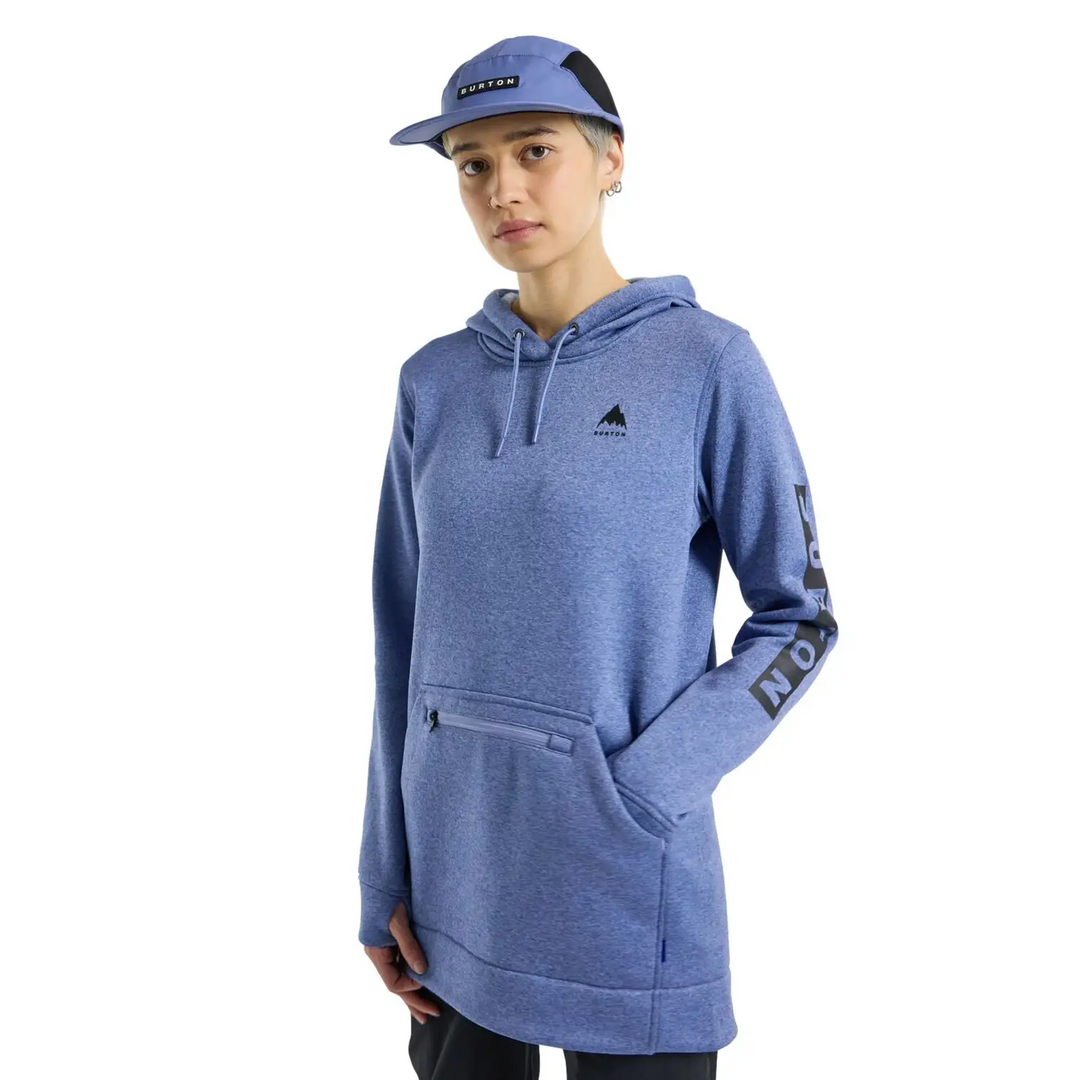 Burton Oak Long Womens Pullover Hoodie Slate Blue Heather S 