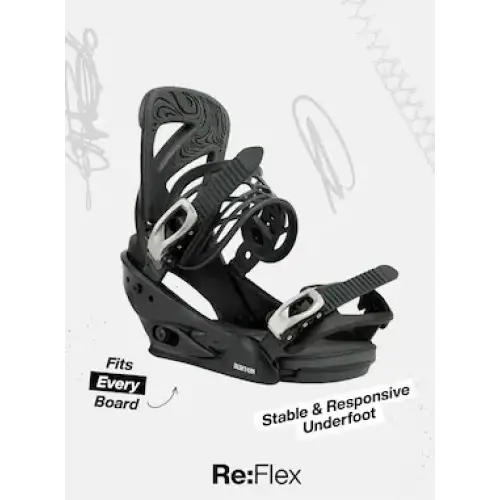 Burton Womens Escapade Re:Flex Snowboard Bindings 2026 - Black / M