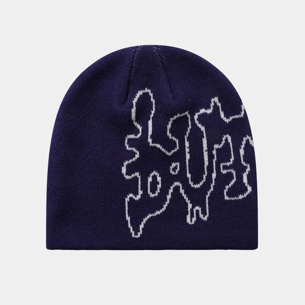 Butter Goods Blotch Skully Beanie Navy 