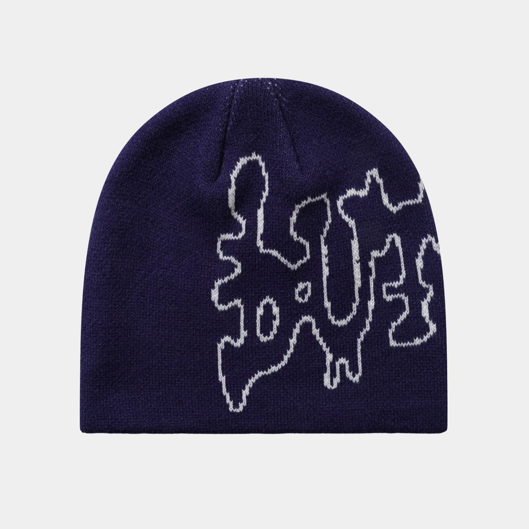 Butter Goods Blotch Skully Beanie Navy 
