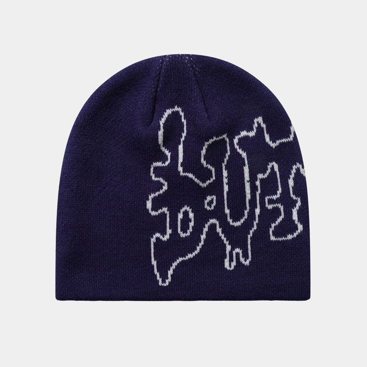 Butter Goods Blotch Skully Beanie Navy 