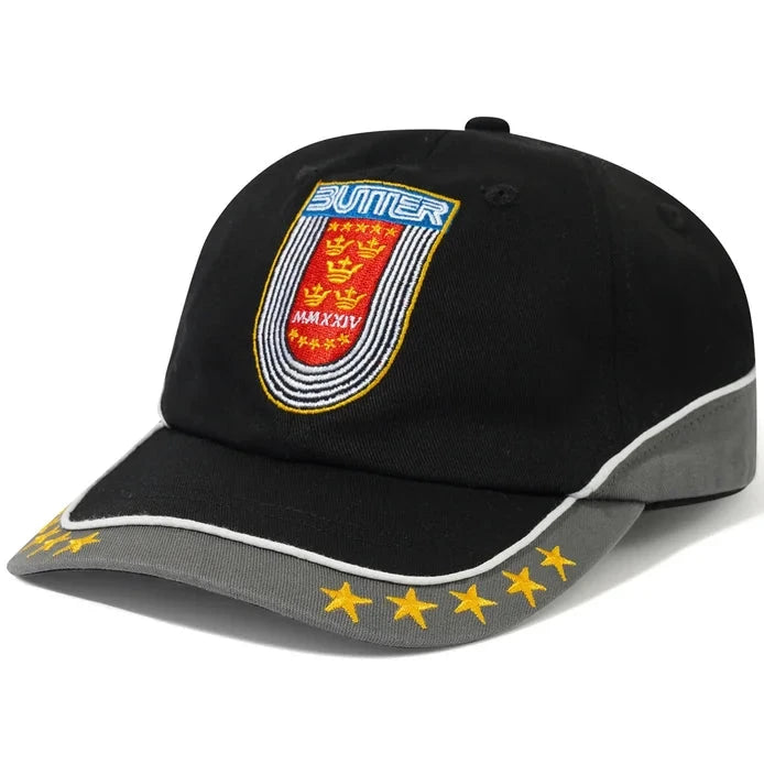 Butter Goods Crown 6 Panel Cap Black / Carbon 