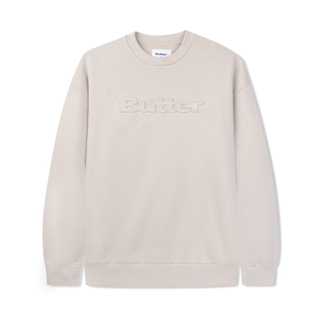 Butter Goods Embossed Logo Crewneck Sweatshirt Cement S 