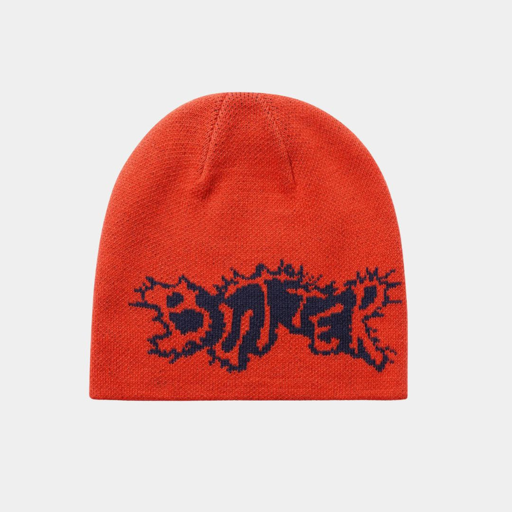 Butter Goods Eruption Skully Beanie Red 
