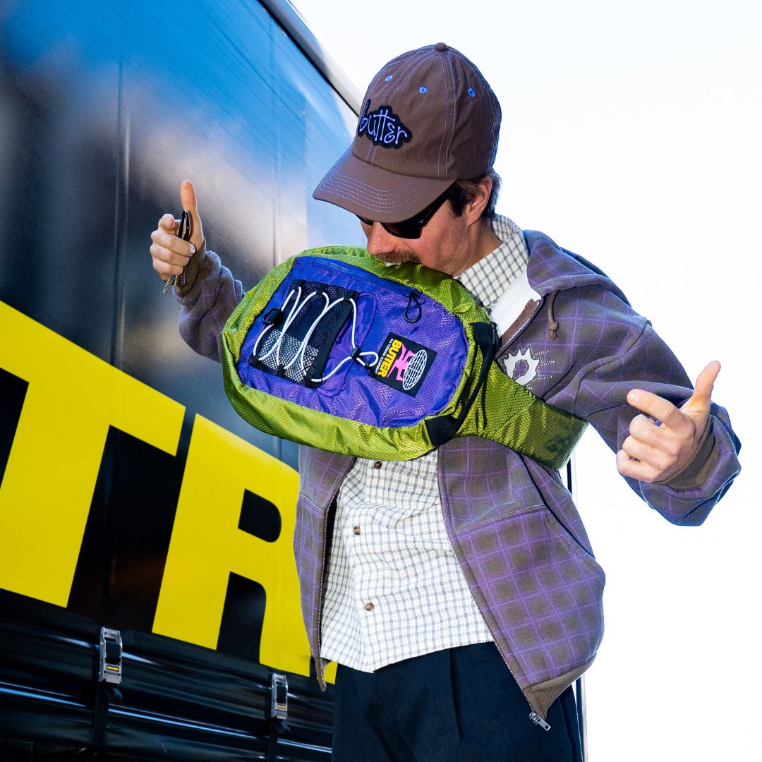 Butter Goods Express Shoulder Bag - Grass / Purple 