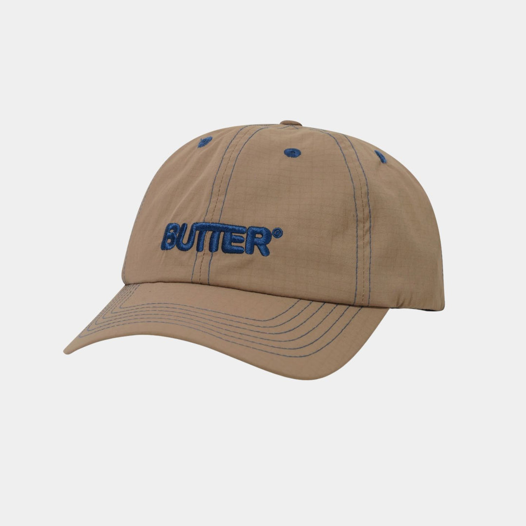 Butter Goods Nylon Rounded Logo 6 Panel Cap Sand 