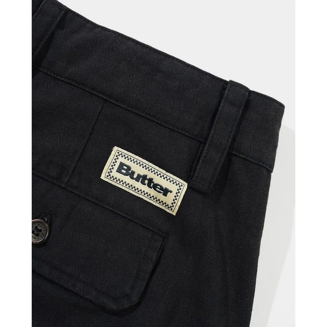 Butter Goods Pleated Shorts - Washed Black