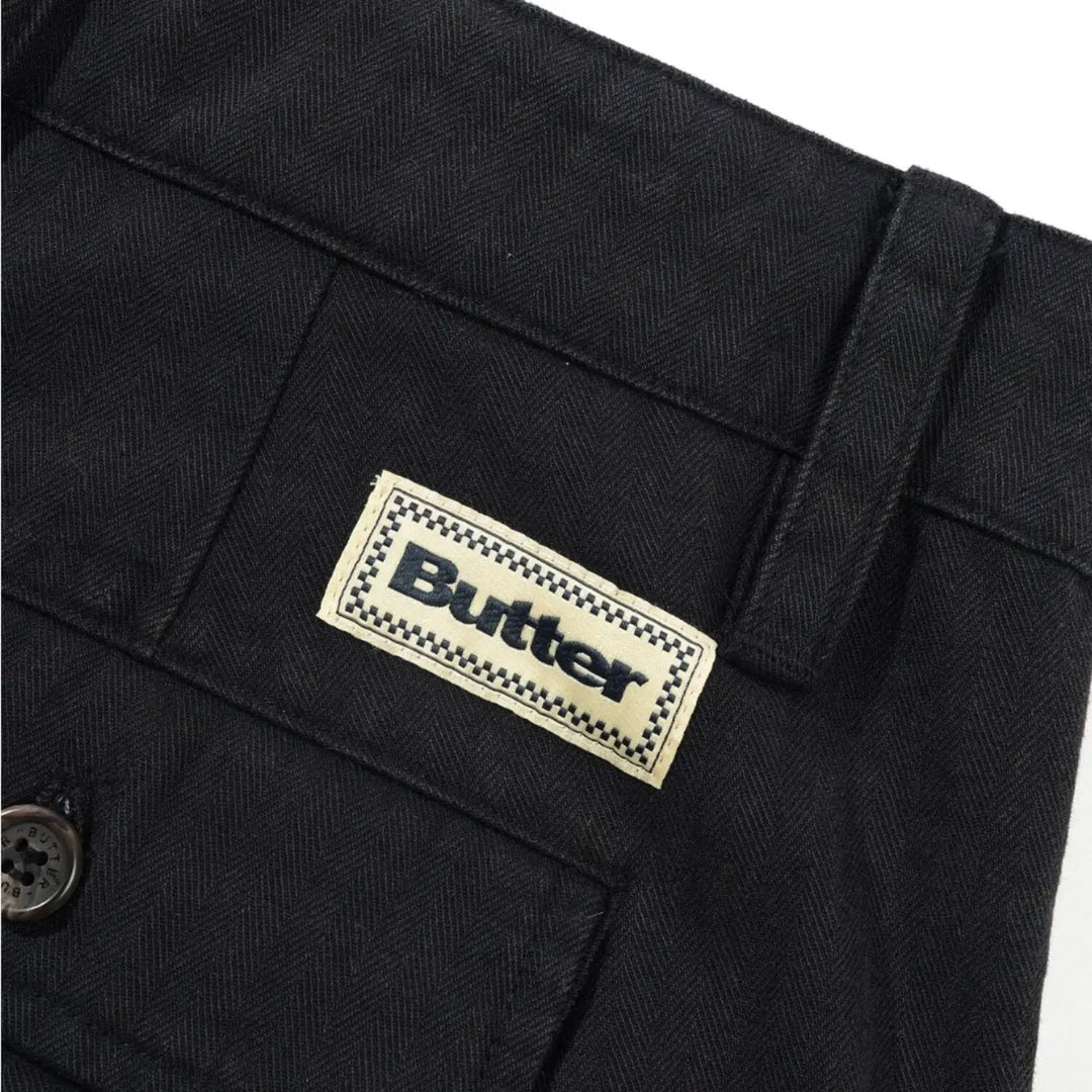 Butter Goods Pleated Trousers - Washed Black 