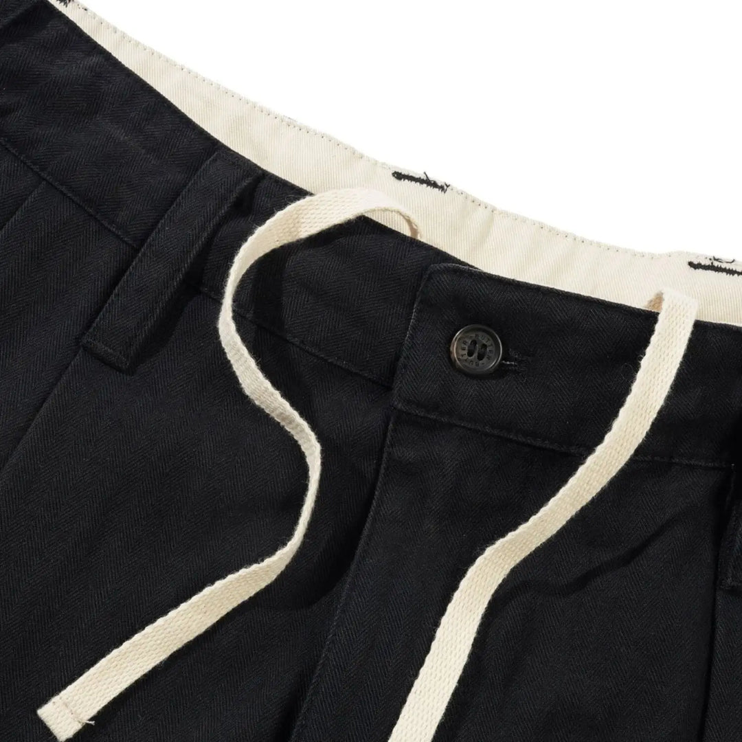 Butter Goods Pleated Trousers - Washed Black 