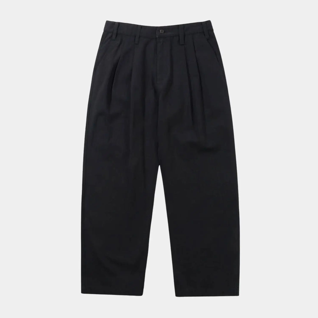 Butter Goods Pleated Trousers - Washed Black 