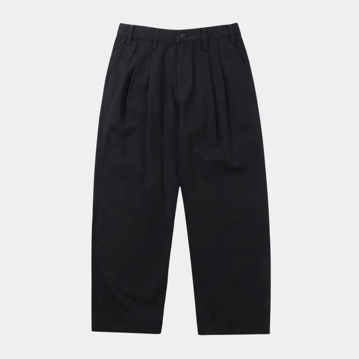Butter Goods Pleated Trousers - Washed Black 