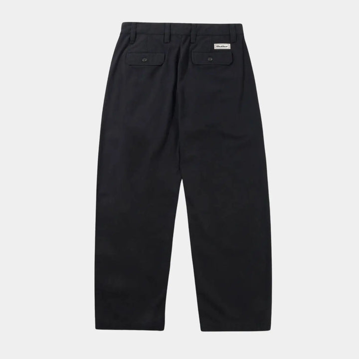 Butter Goods Pleated Trousers - Washed Black 