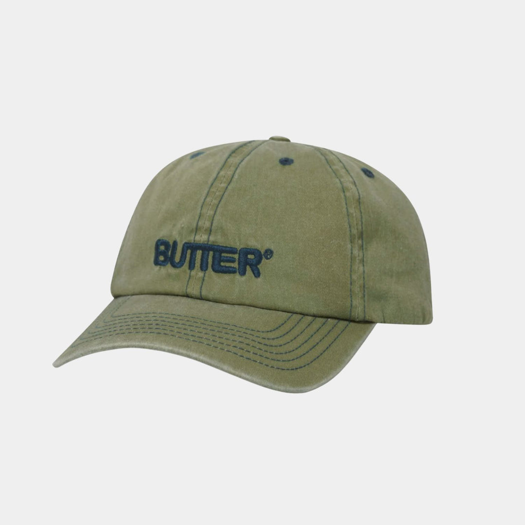 Butter Goods Rounded Logo 6 Panel Cap - Washed Pear 