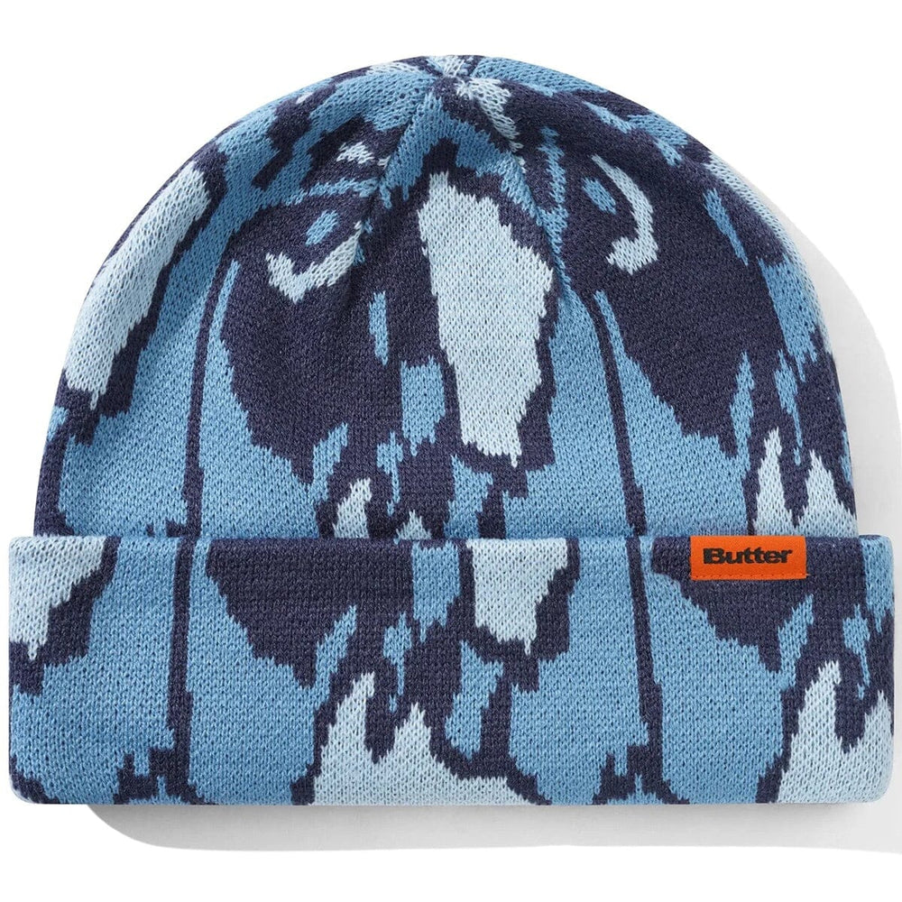 Butter Goods Wipeout Camo Beanie Blue 