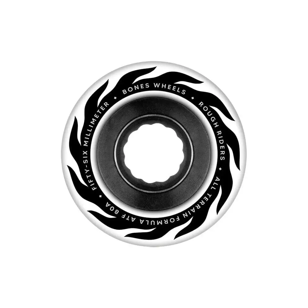 Bones Eternal Flame Rough Riders 80A Skate Wheels - Black 