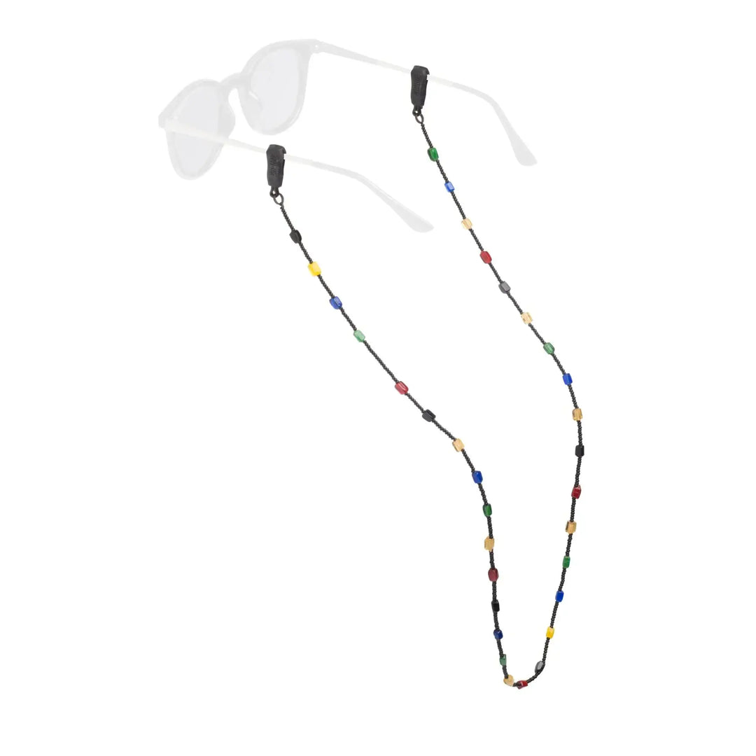 Chums Beaded Cord Eyewear Retainer - Small Black w/ Multi Colour - ASUNACC