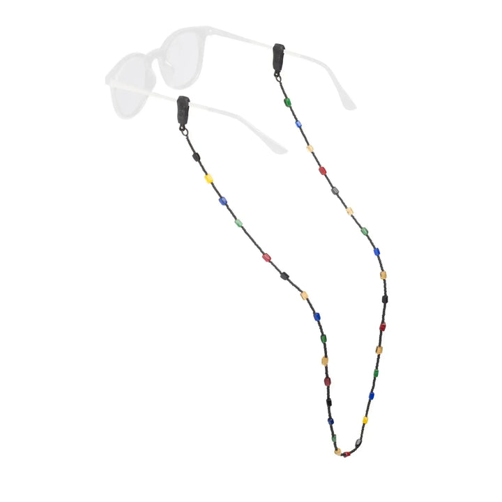 Chums Beaded Cord Eyewear Retainer - Small Black w/ Multi Colour - ASUNACC
