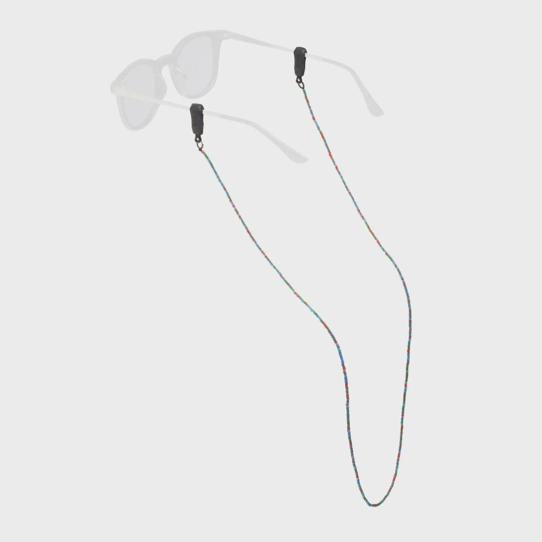 Chums Beaded Cord Eyewear Retainer Small Glass Green Blue 