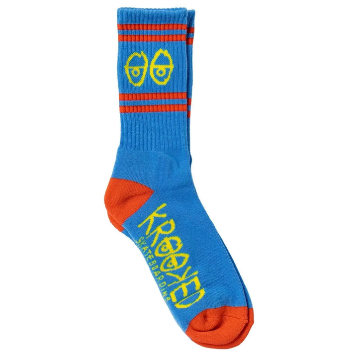 Krooked Sock Eyes Light Blue / Red / Yellow 