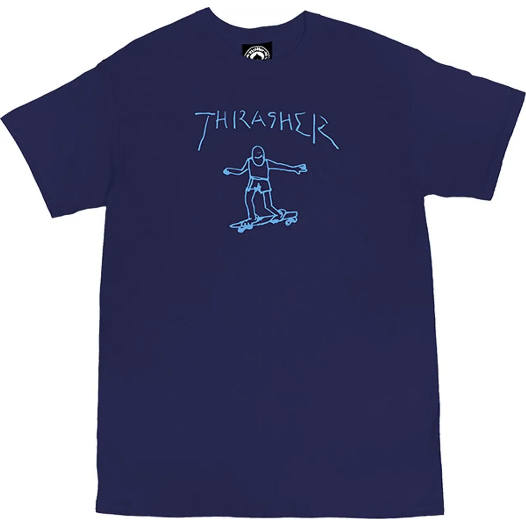 Thrasher Gonz Logo T-Shirt Navy / Light Blue S 