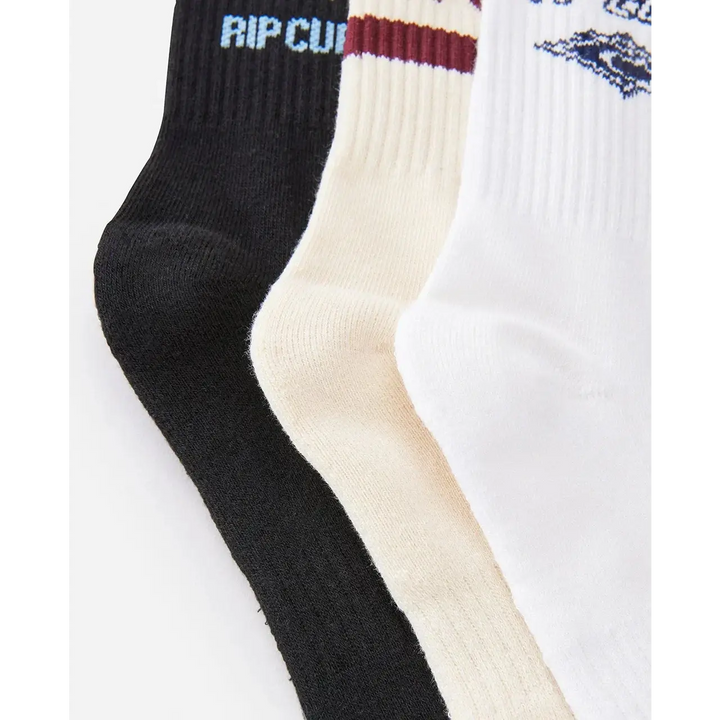 Rip Curl Logo Crew Socks 3 Pack 