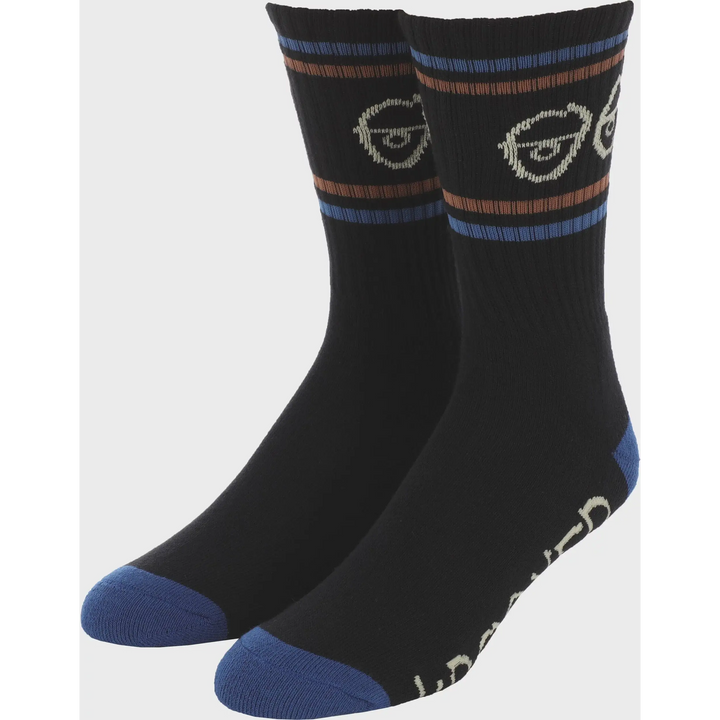 Krooked Sock Eyes Black / Light Blue / Brown 