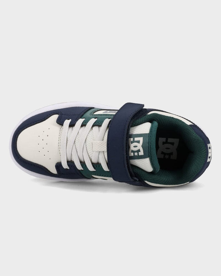 DC Manteca 4 V Youth Shoes - Navy / White / Green 