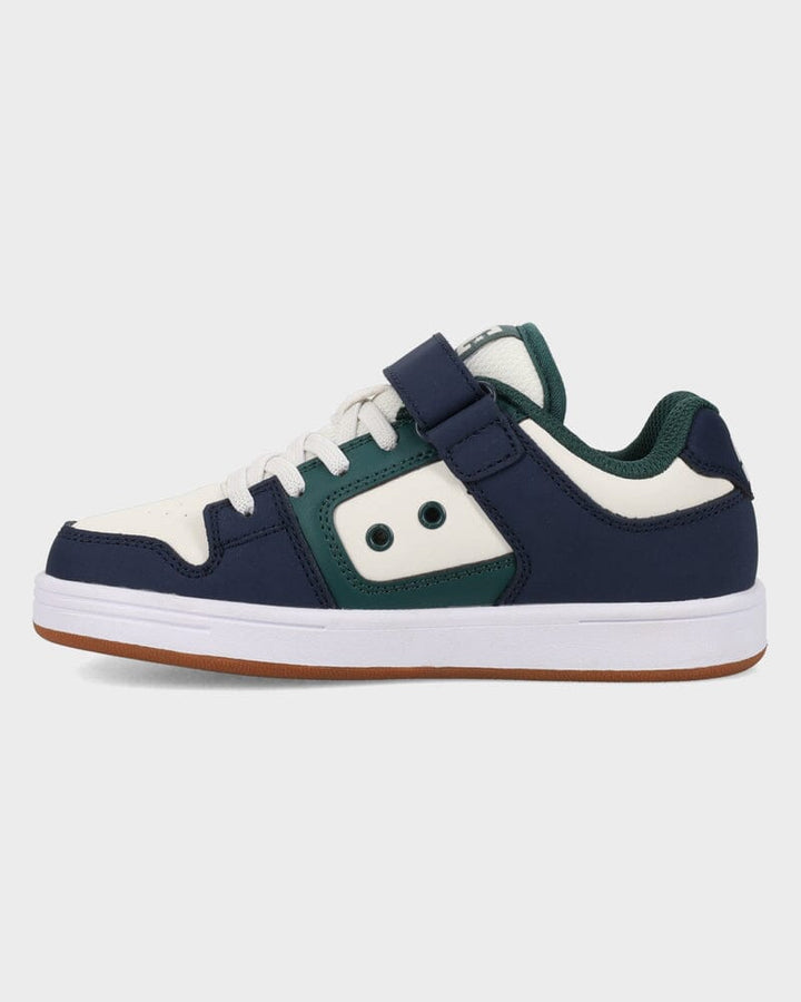 DC Manteca 4 V Youth Shoes - Navy / White / Green 