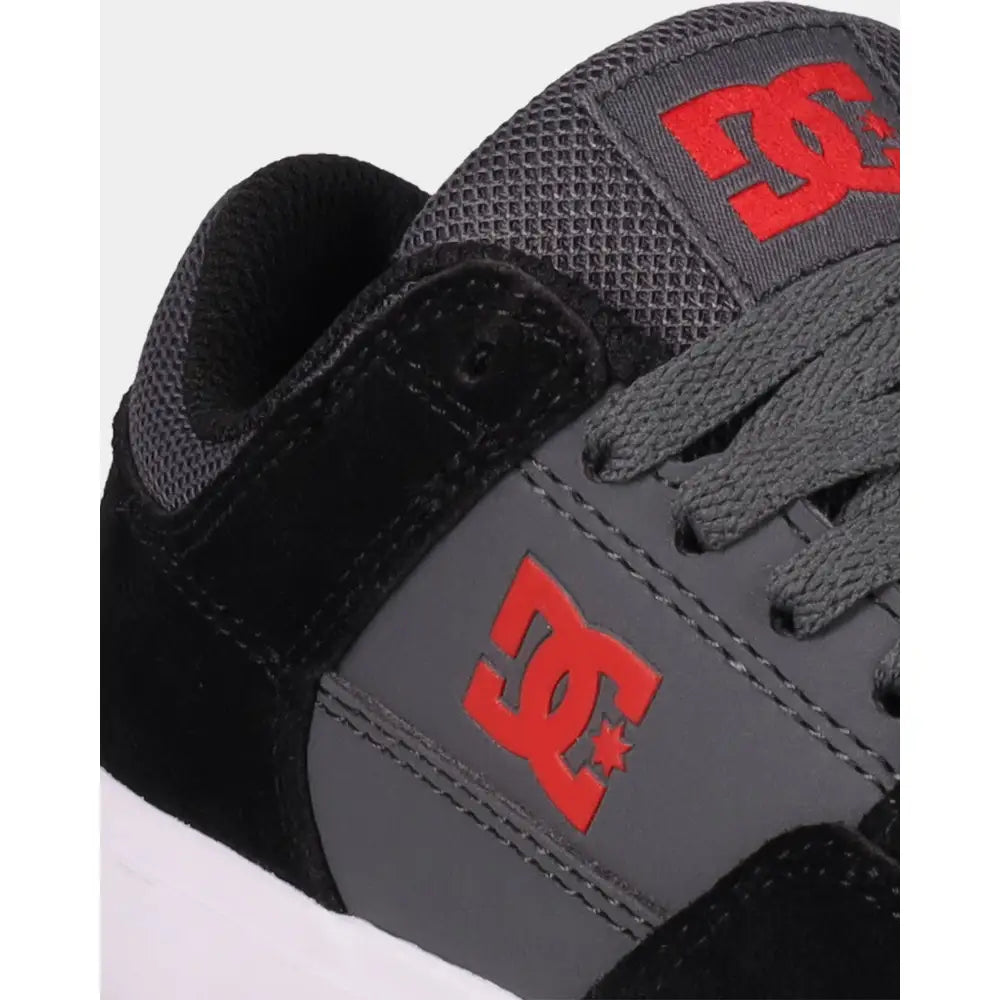 DC Onyx Youth Skate Shoes - Black / Grey / Red