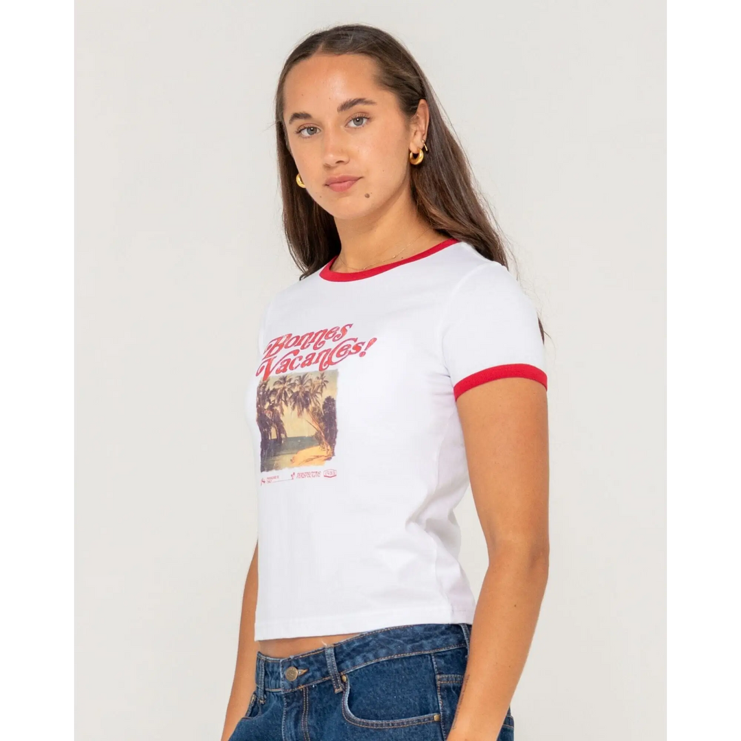 Rusty Bonnes Vacances Ringer T-Shirt 