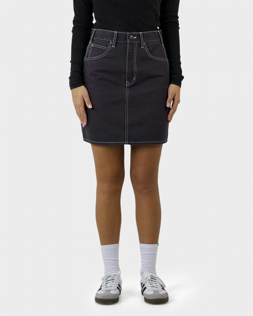 Dickies 1996 Carpenter Mini Skirt Stone Washed Black S 