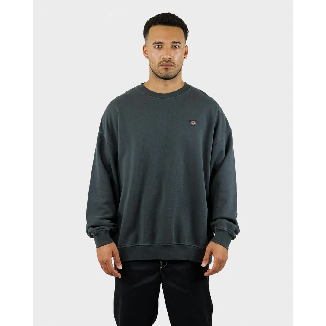Dickies Classic Label Heavyweight Crew Washed Graphite S 