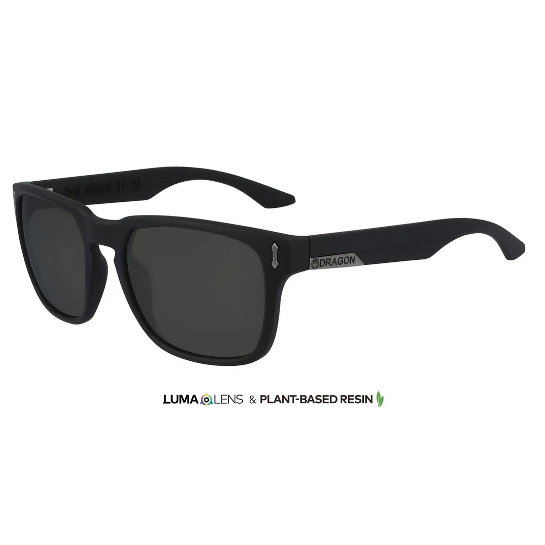 Dragon Monarch XL Polarized Sunglasses Jet Black / Smoke Polarized 