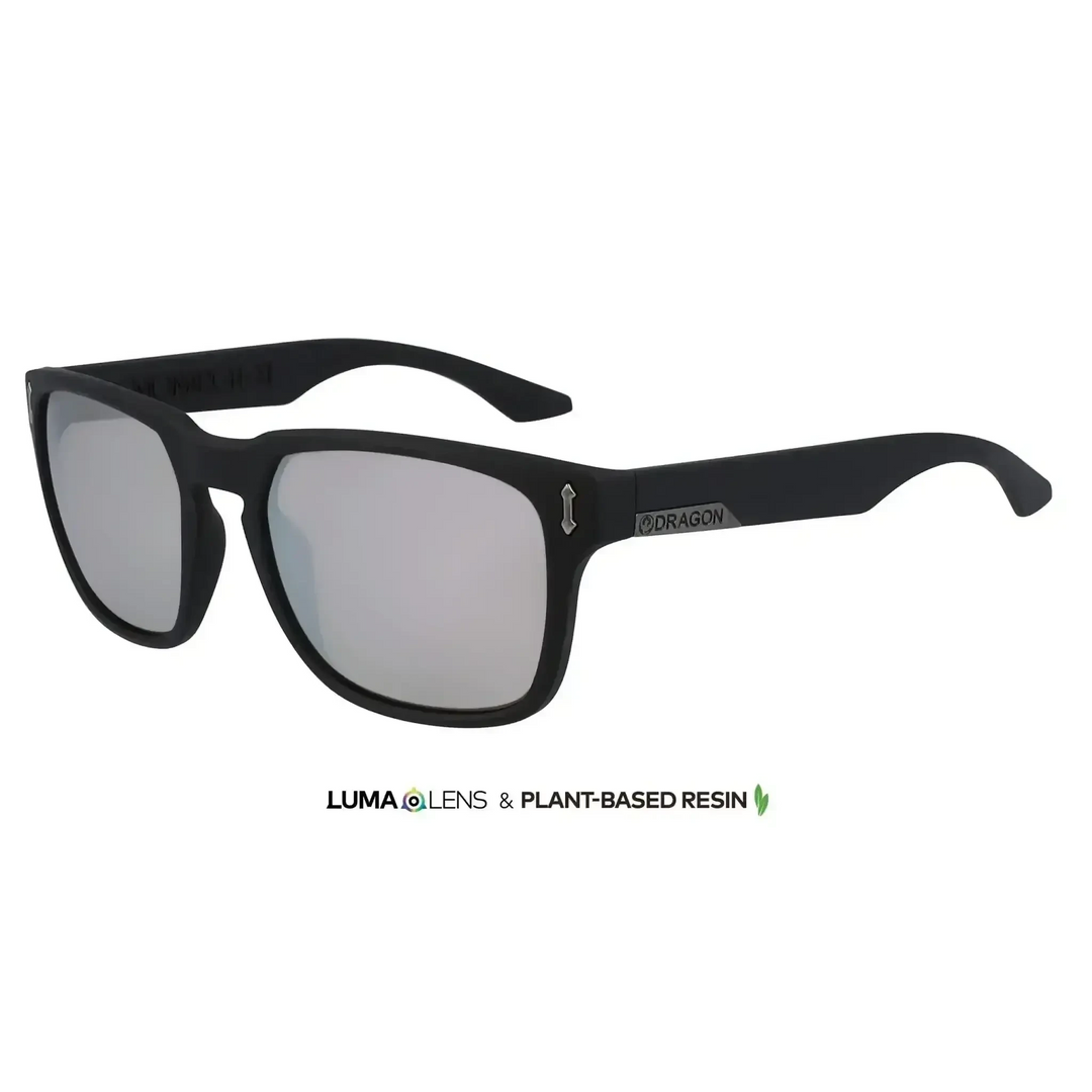 Dragon Monarch XL Sunglasses MatteBlackLumaLensSilverIon 