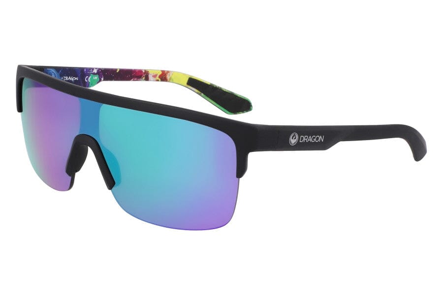 Dragon Slotted Sunglasses Matte Black Multi / Green Ion 