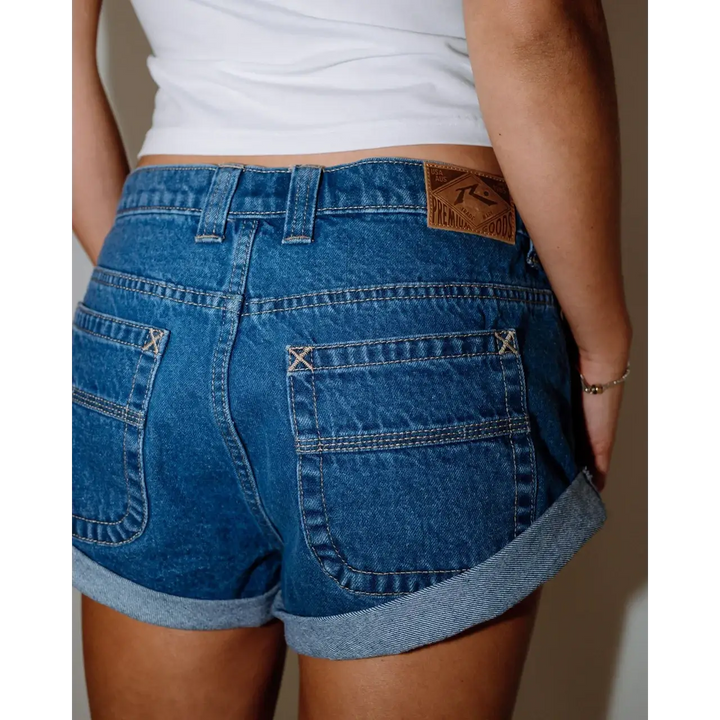 Rusty Pheonix Denim Mini Shorts -Middy Blue