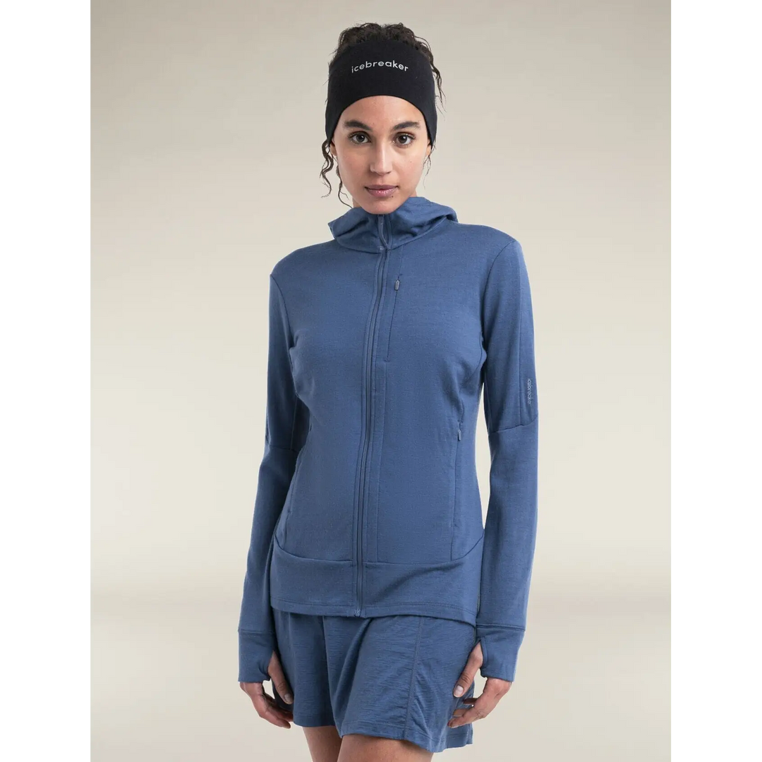Icebreaker Womens Merino 260 Quantum Long Sleeve Zip Hoodie Dawn S 