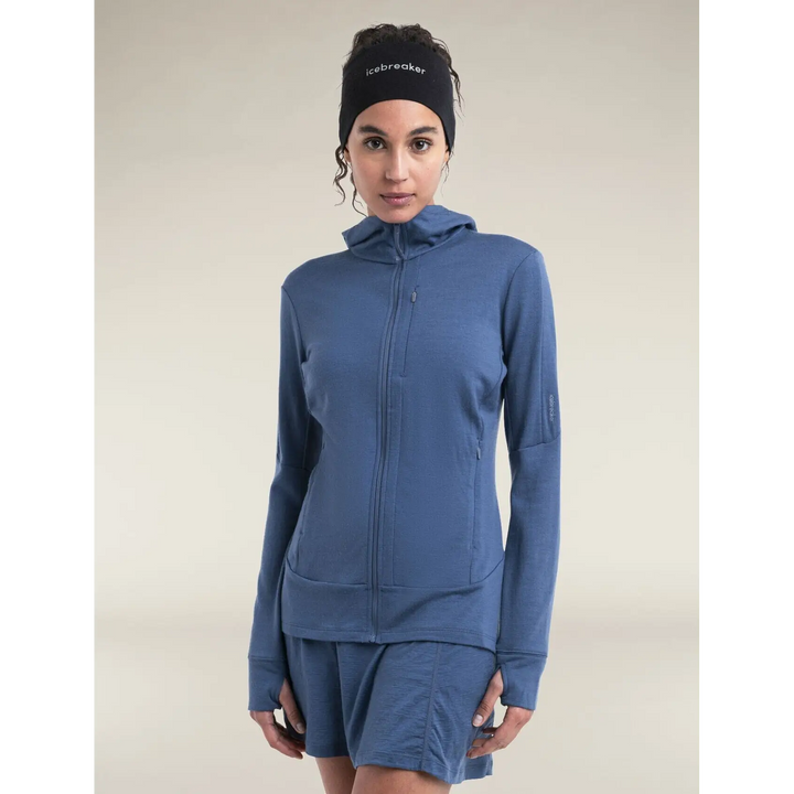 Icebreaker Womens Merino 260 Quantum Long Sleeve Zip Hoodie Dawn S 