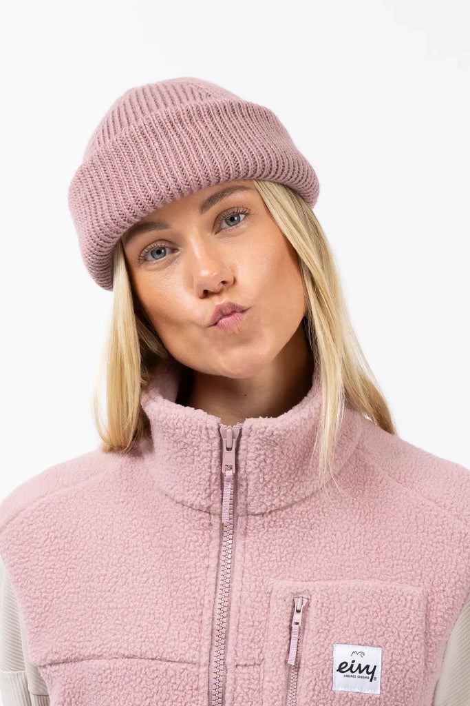 Eivy Easter Rib Wool Beanie Faded Woodrose 