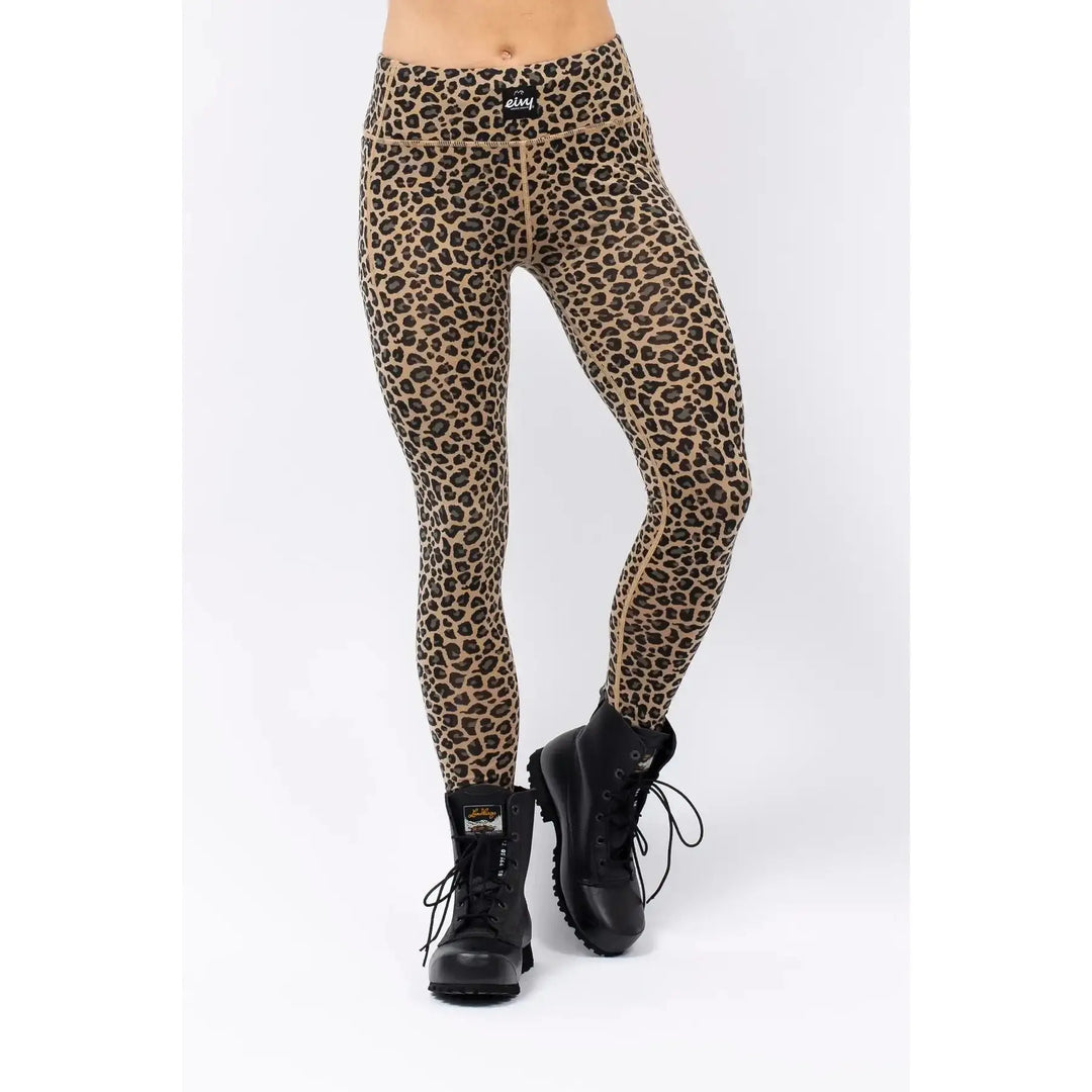 Eivy Pocket Merino Wool Tights Leopard M 