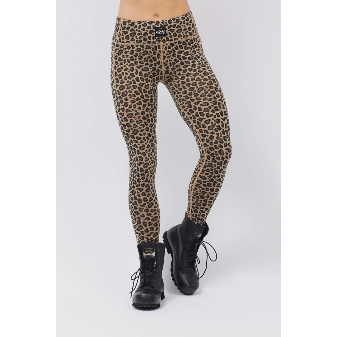 Eivy Pocket Merino Wool Tights - Leopard / XS